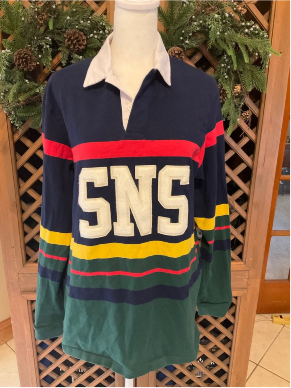 Sneakersnstuff SNS Colorblock Rugby Polo Shirt Medium Preppy Varsity